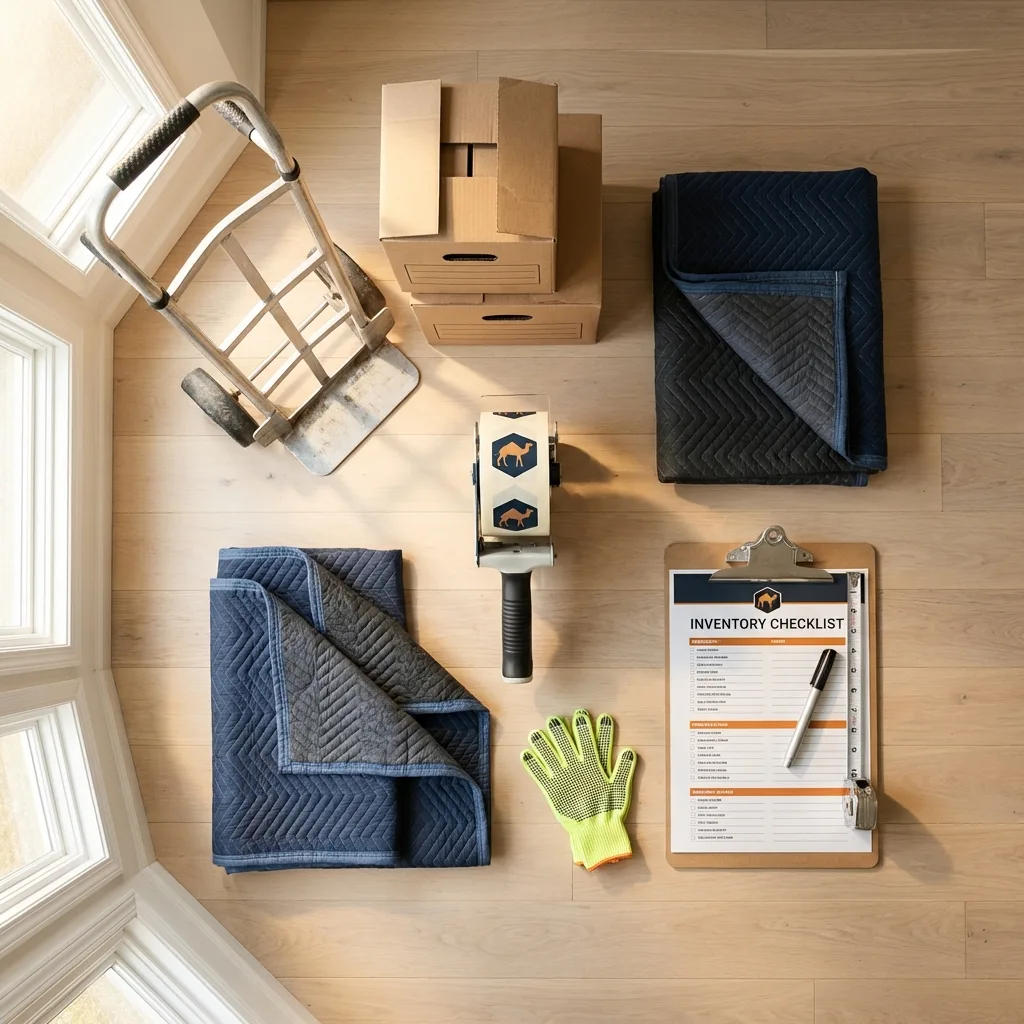 Professional moving supplies and packing materials layout for Milton residential relocations